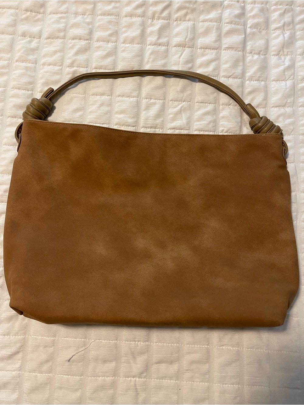 Everyday Suede-like Shoulder Bag in Cognac